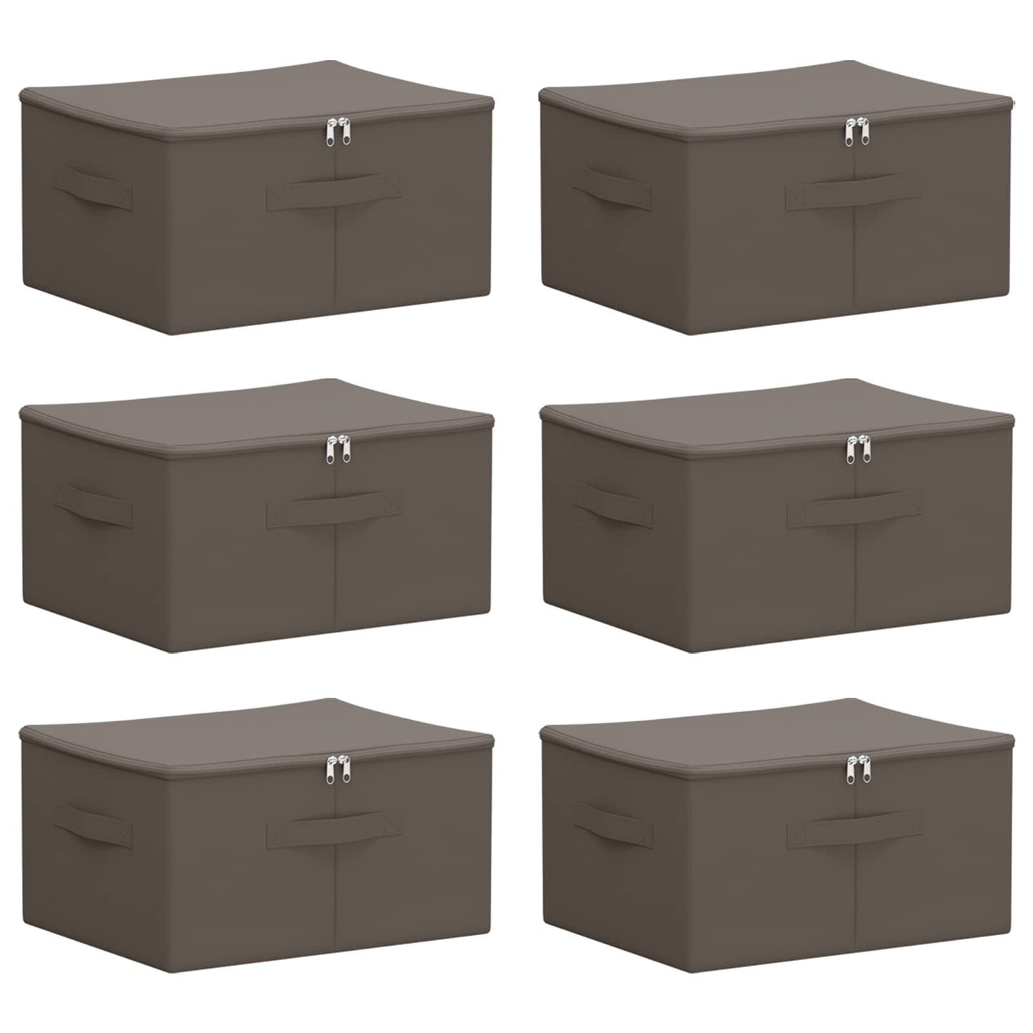 Aufbewahrungsbox 6 Stk. Vliesstoff 43 x 34 x 23 cm 33,6 L Grau