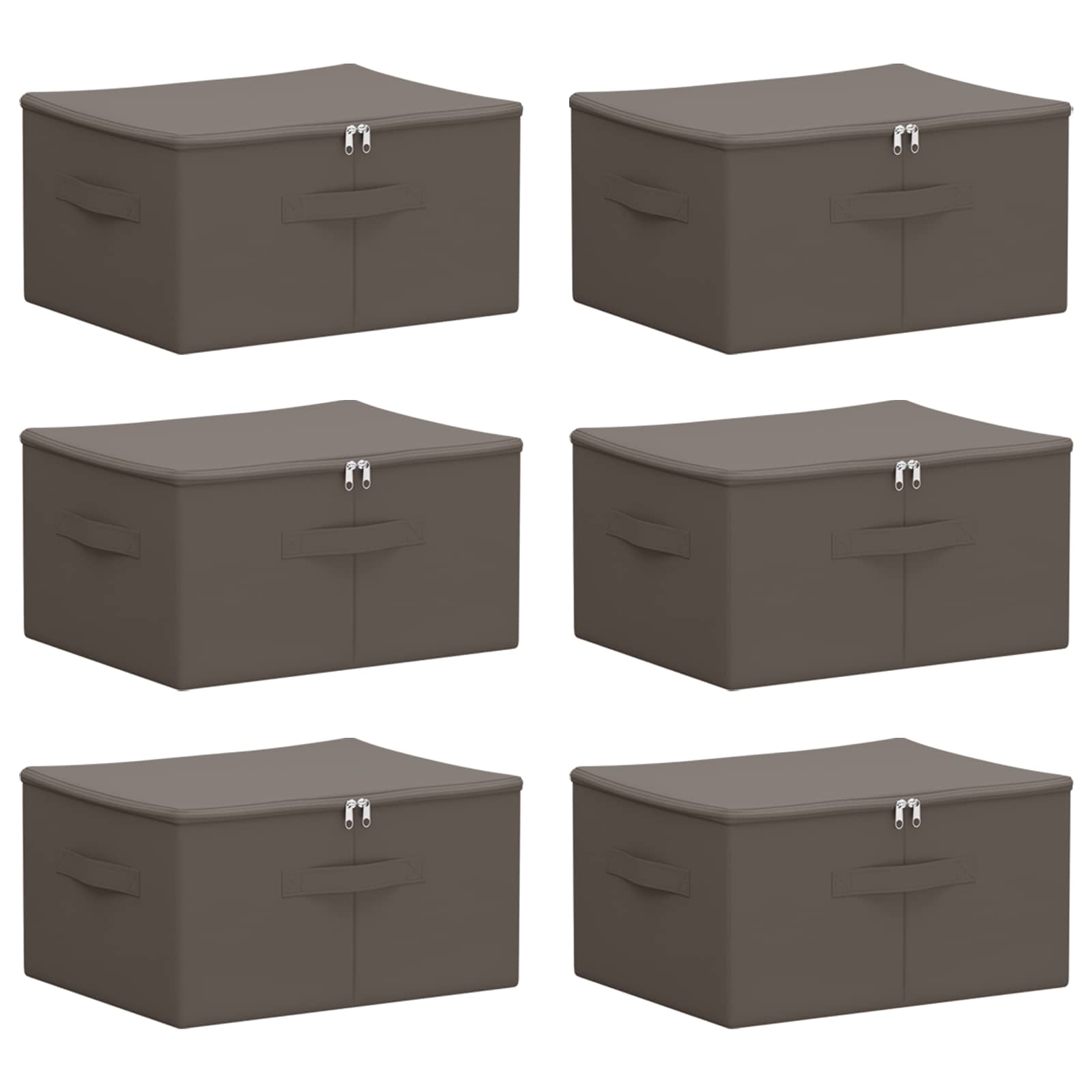 Aufbewahrungsbox 6 stk. Vliesstoff 43 x 34 x 23 cm 33,6 L Grau