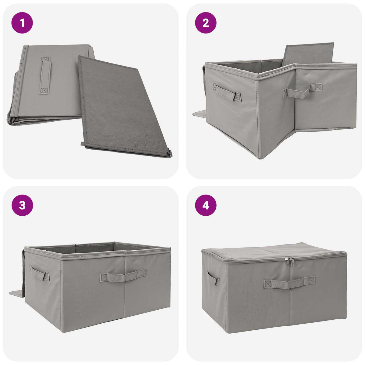 Aufbewahrungsbox 6 stk. Vliesstoff 43 x 34 x 23 cm 33,6 L Grau