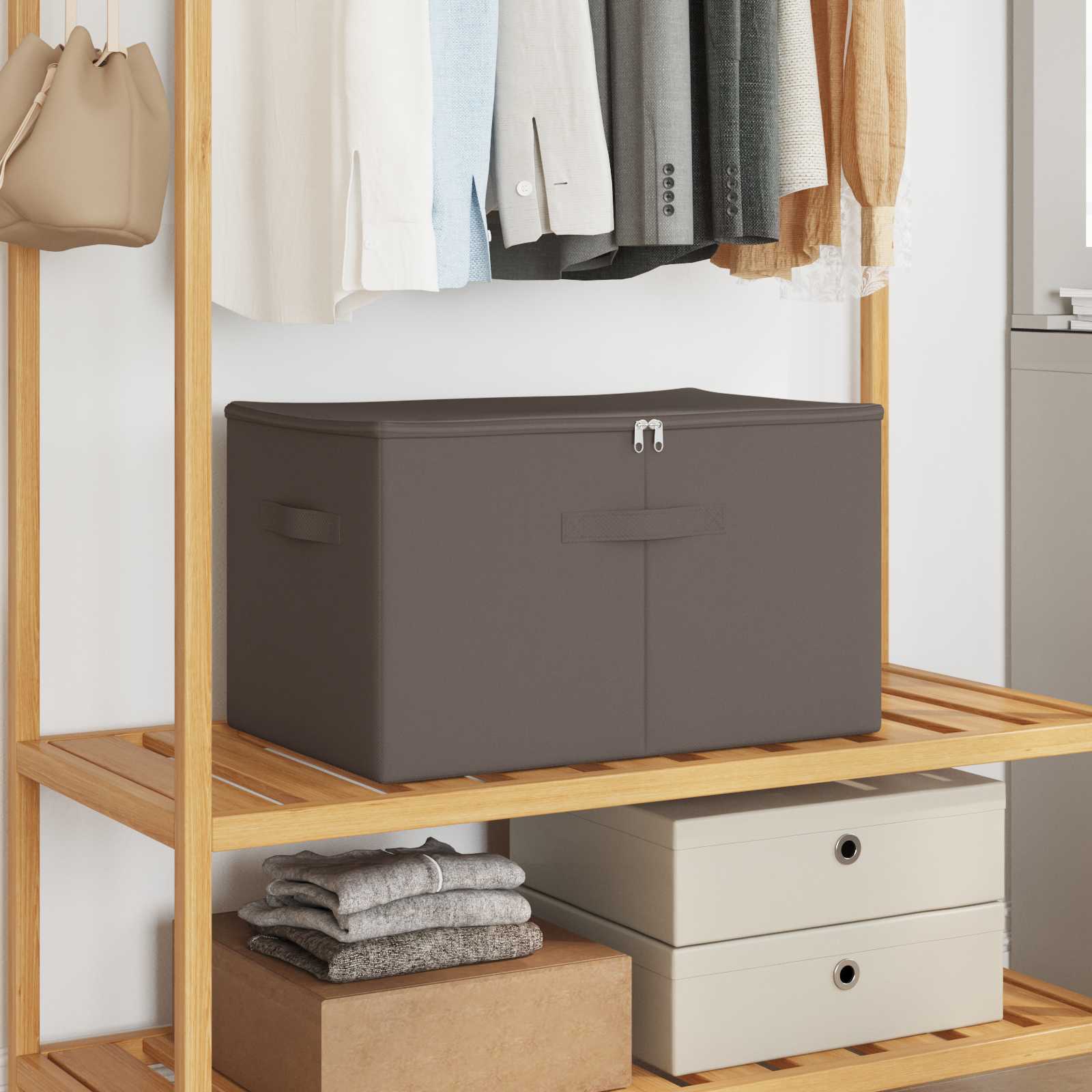Aufbewahrungsbox Vliesstoff 55 x 35 x 32 cm 61,6 L Grau