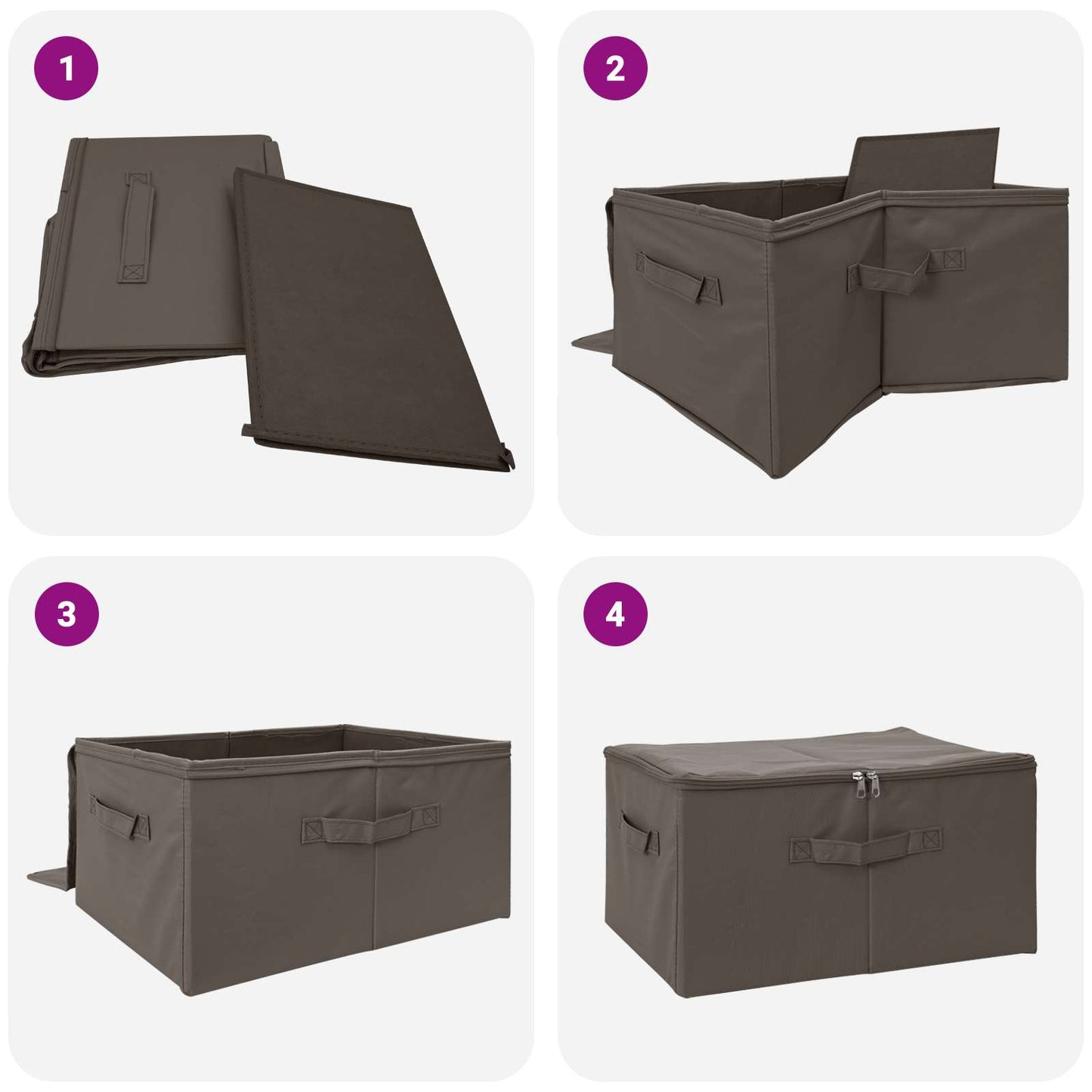 Aufbewahrungsbox Vliesstoff 60 x 43 x 35 cm 90,3 L Grau