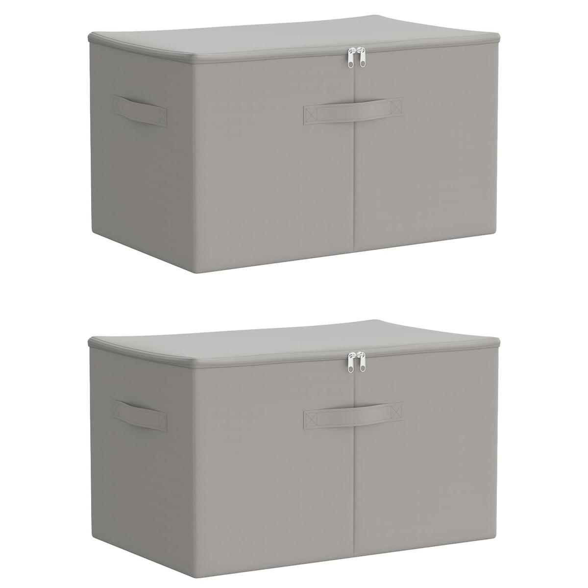 Aufbewahrungsbox 2 stk. Vliesstoff 60 x 43 x 35 cm 90,3 L Grau