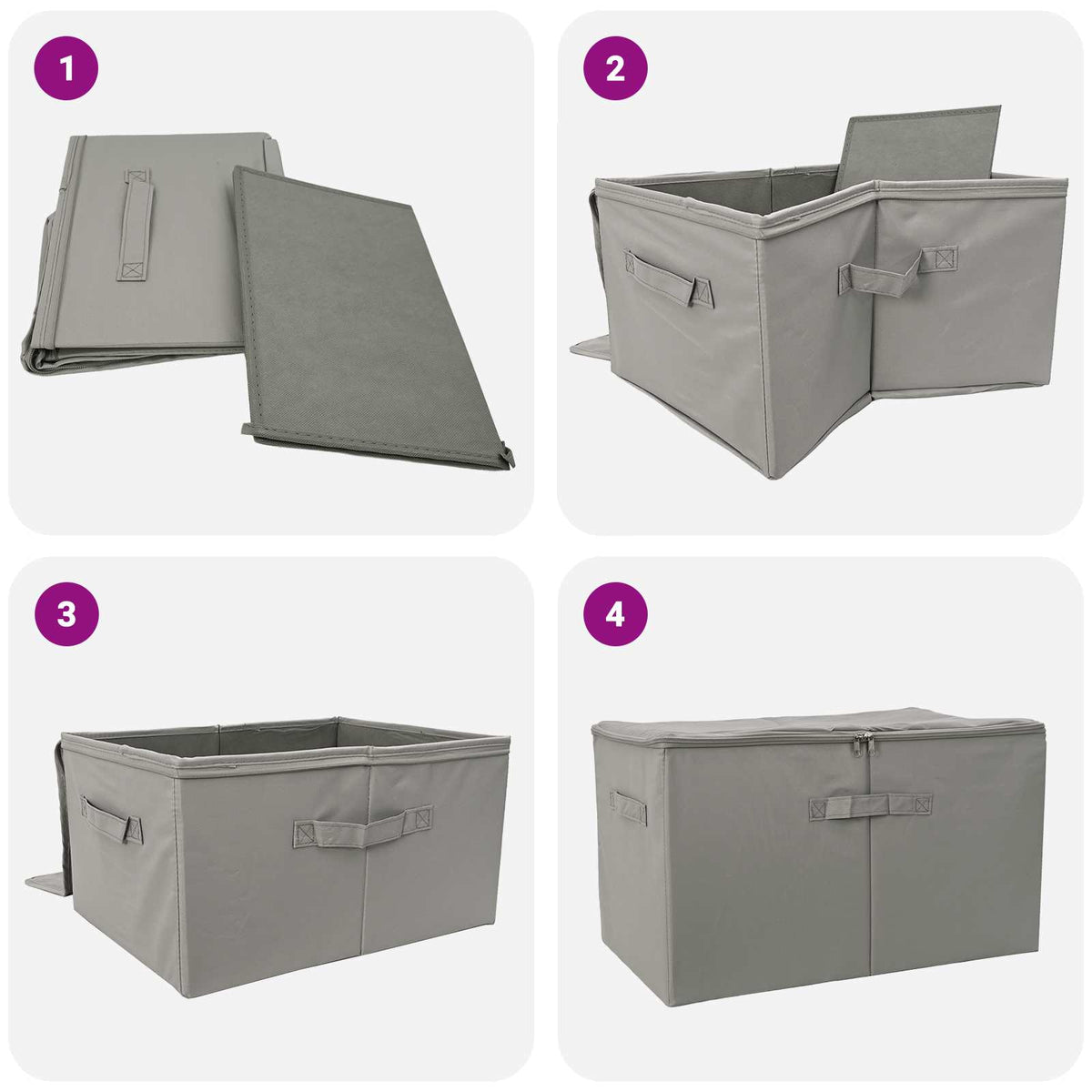 Aufbewahrungsbox 2 stk. Vliesstoff 60 x 43 x 35 cm 90,3 L Grau