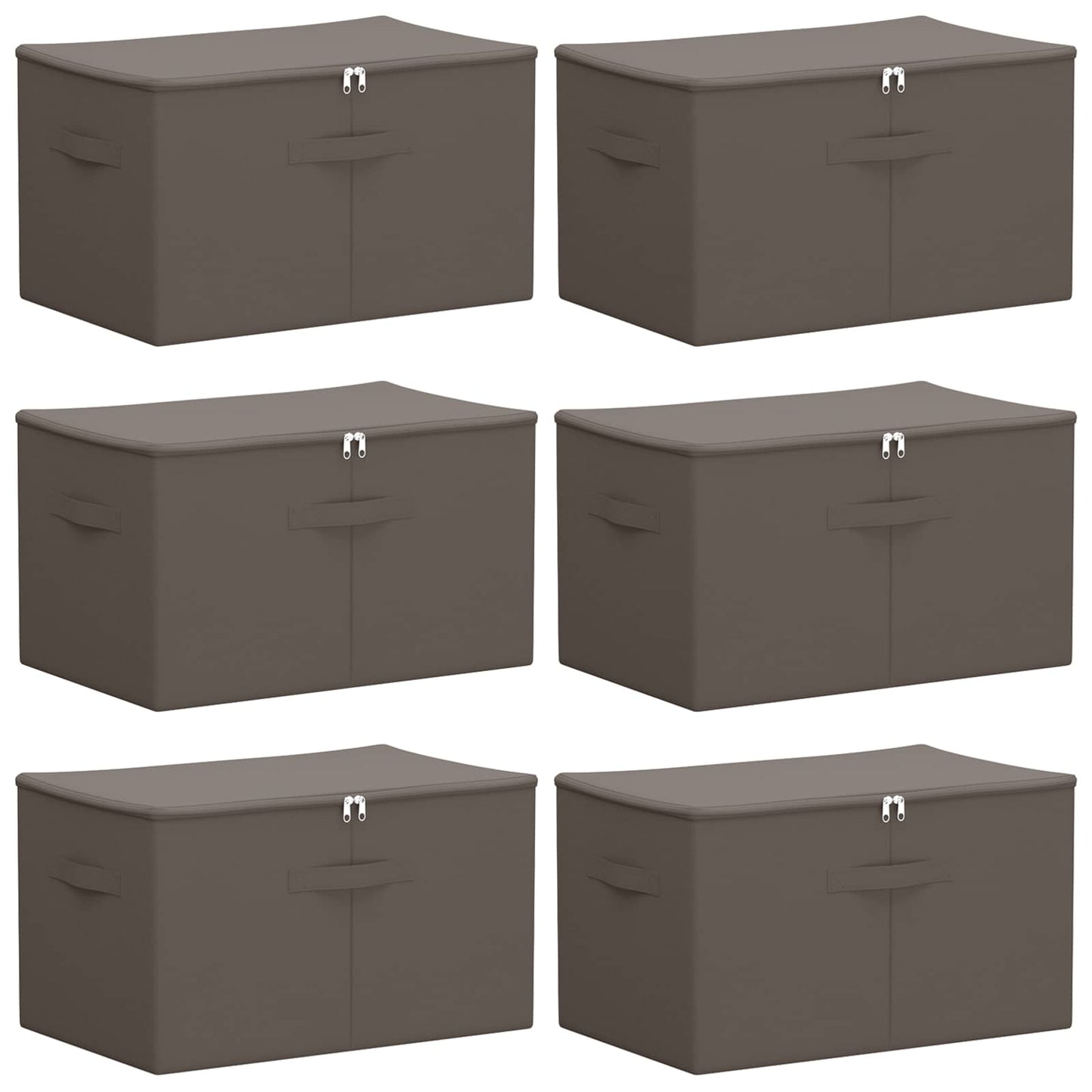 Aufbewahrungsbox 6 Stk. Vliesstoff 60 x 43 x 35 cm 90,3 L Grau