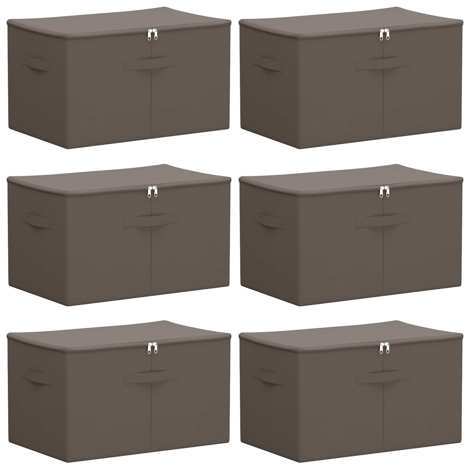 Aufbewahrungsbox 6 Stk. Vliesstoff 60 x 43 x 35 cm 90,3 L Grau