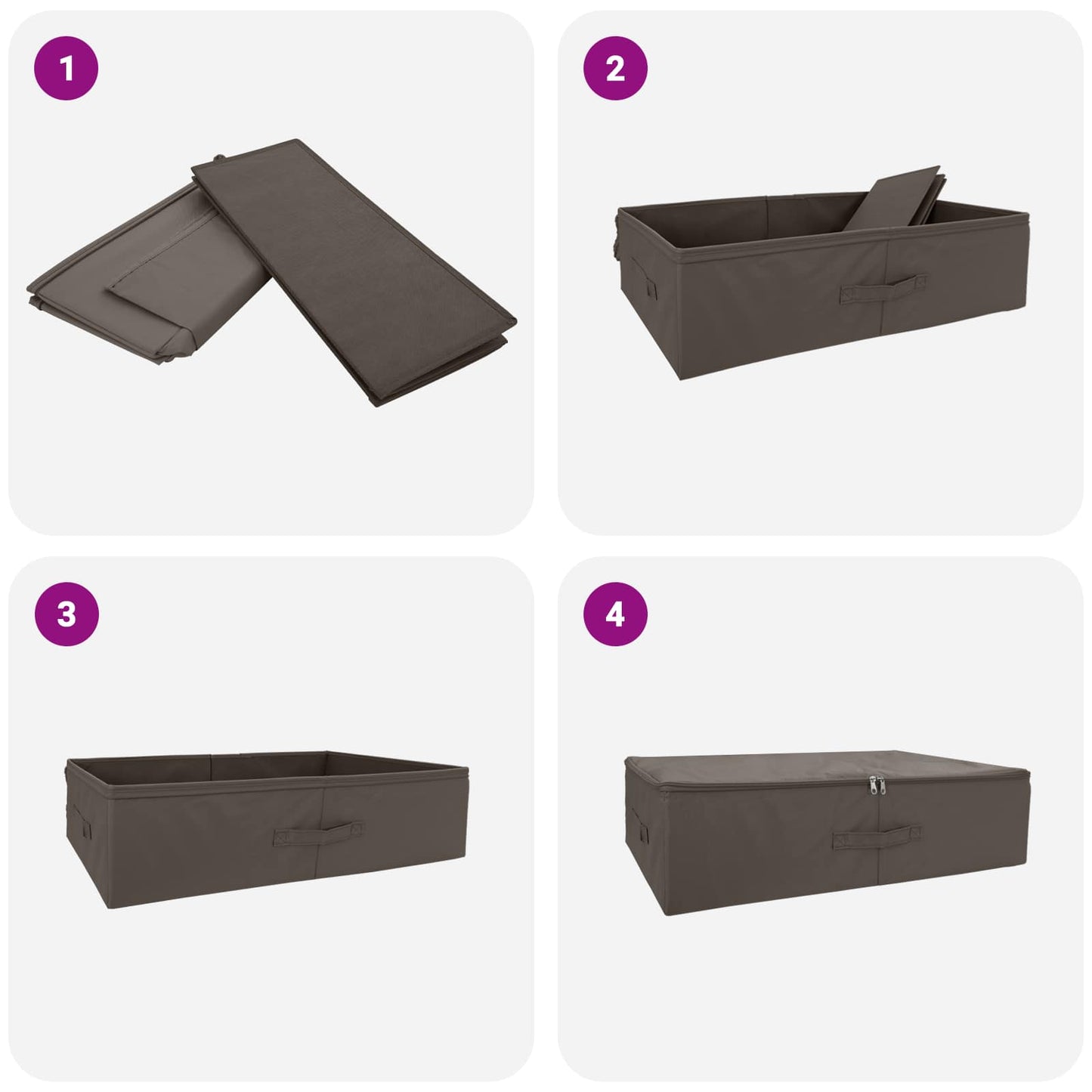 Aufbewahrungsbox 6 Stk. Vliesstoff 70 x 40 x 18 cm 50,4 L Grau
