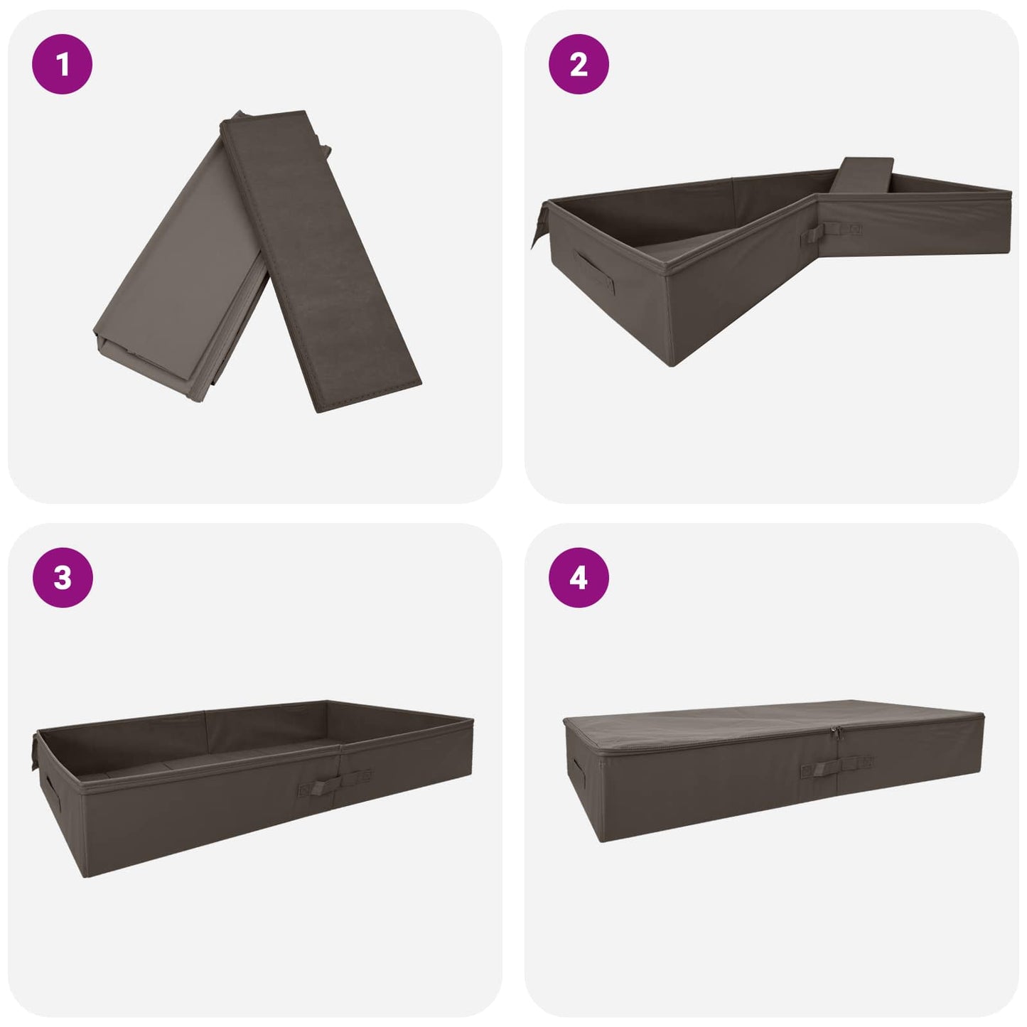 Aufbewahrungsbox Vliesstoff 90 x 48 x 15 cm 64,8 L Grau