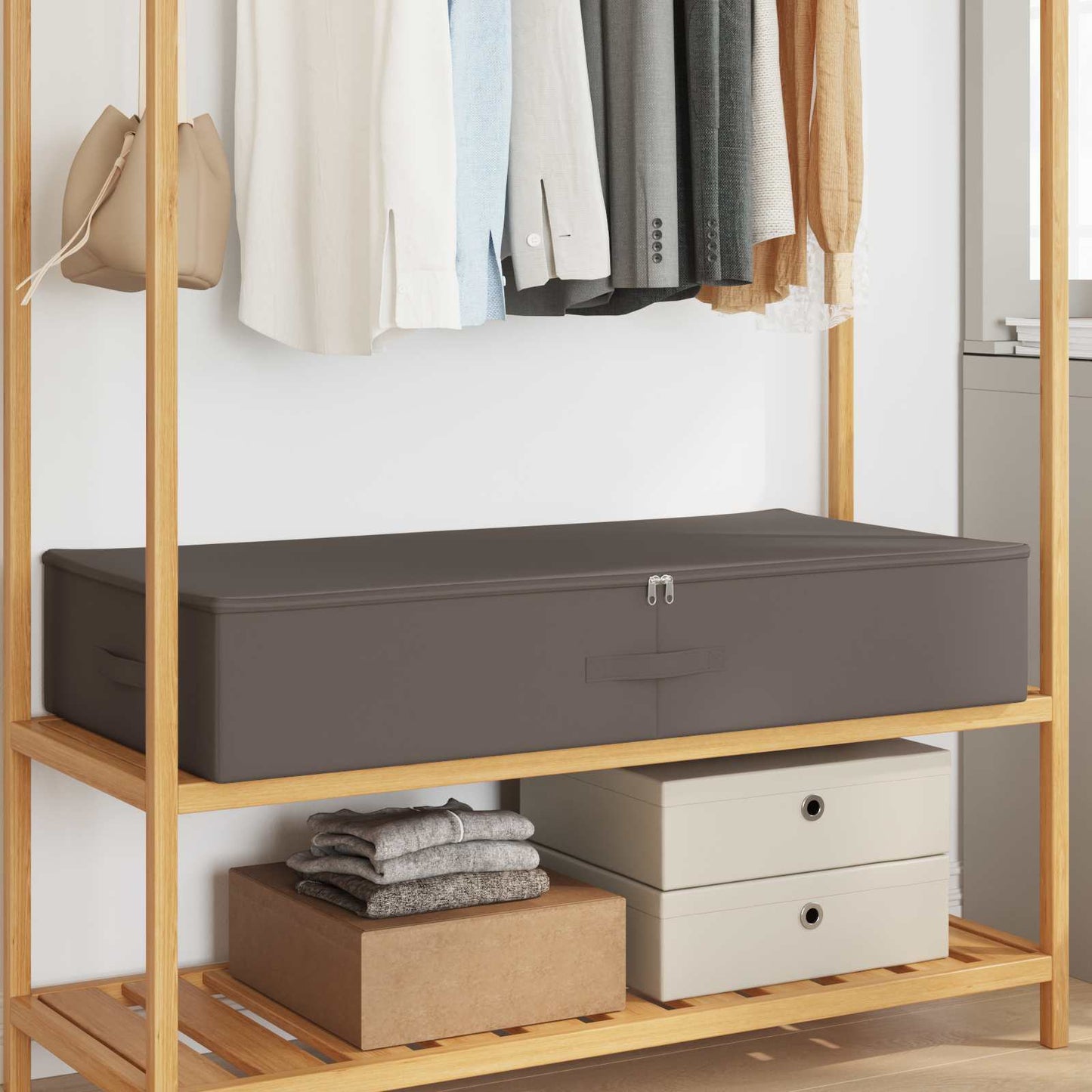 Aufbewahrungsbox 2 Stk. Vliesstoff 90 x 48 x 15 cm 64,8 L Grau