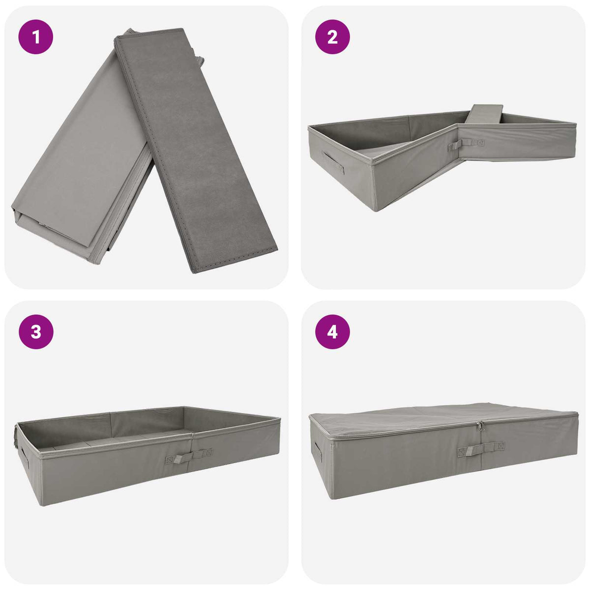 Aufbewahrungsbox 6 stk. Vliesstoff 100 x 50 x 18 cm 90 l Grau