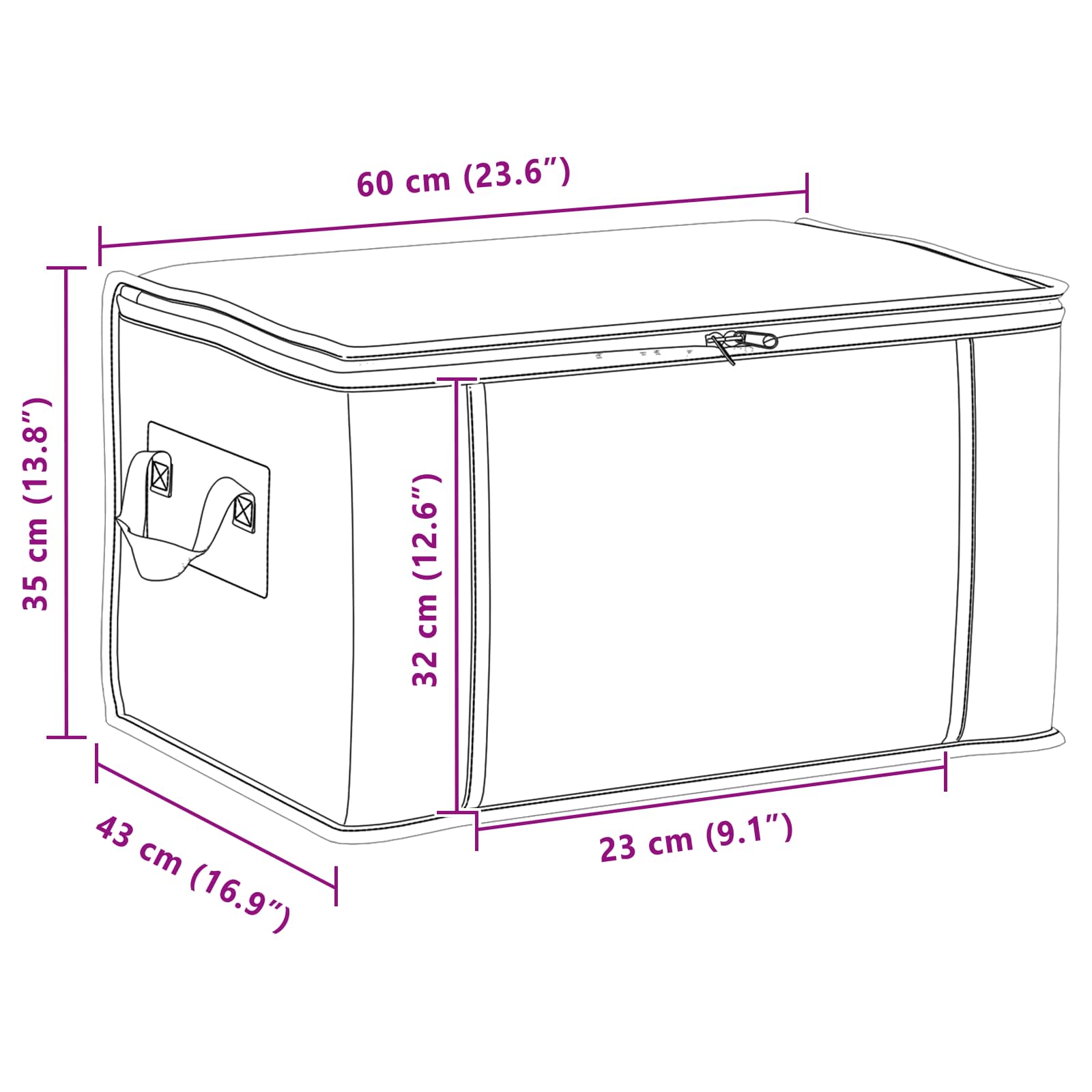 Aufbewahrungsbox mit transparentem Seitenfenster 2 Stk. 90,3 L