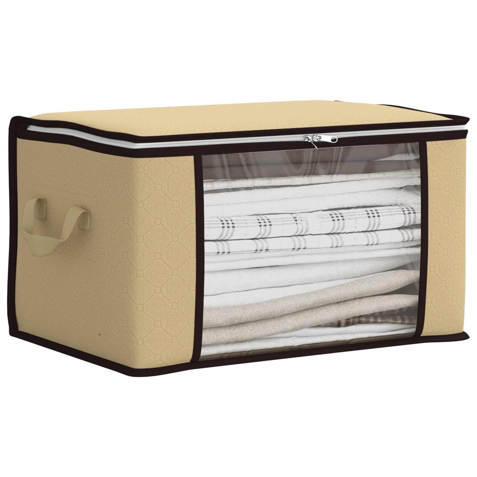 Aufbewahrungsbox mit transparentem Seitenfenster Creme