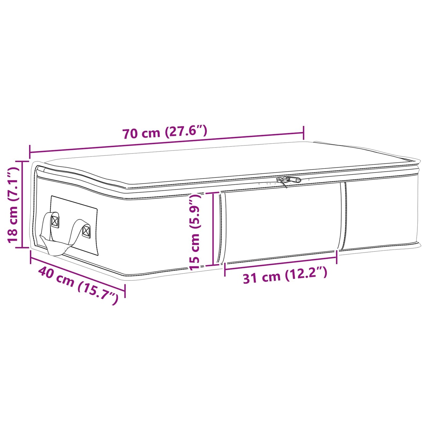 Aufbewahrungsbox mit transparentem Seitenfenster Creme