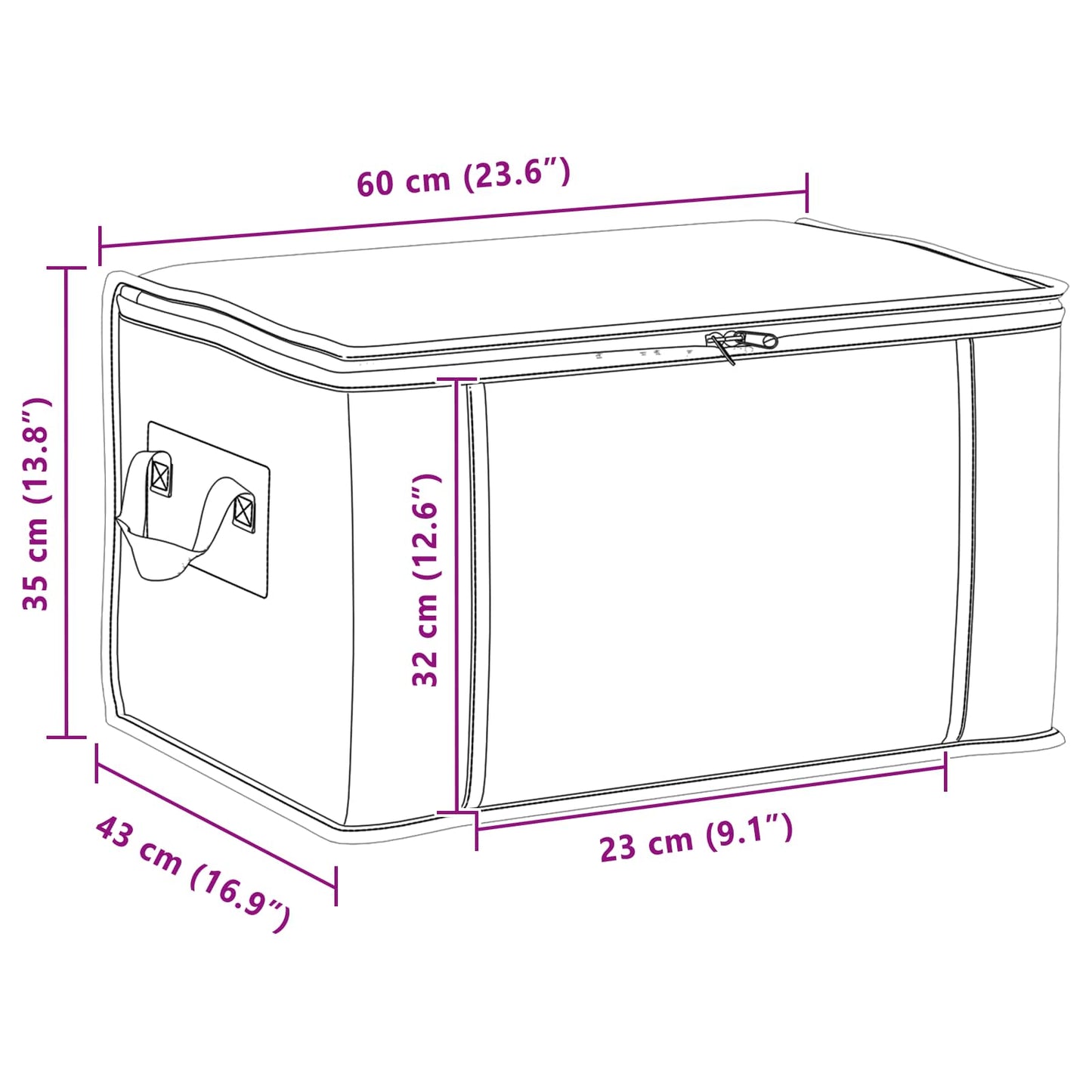 Aufbewahrungsbox mit transparentem Seitenfenster Grau
