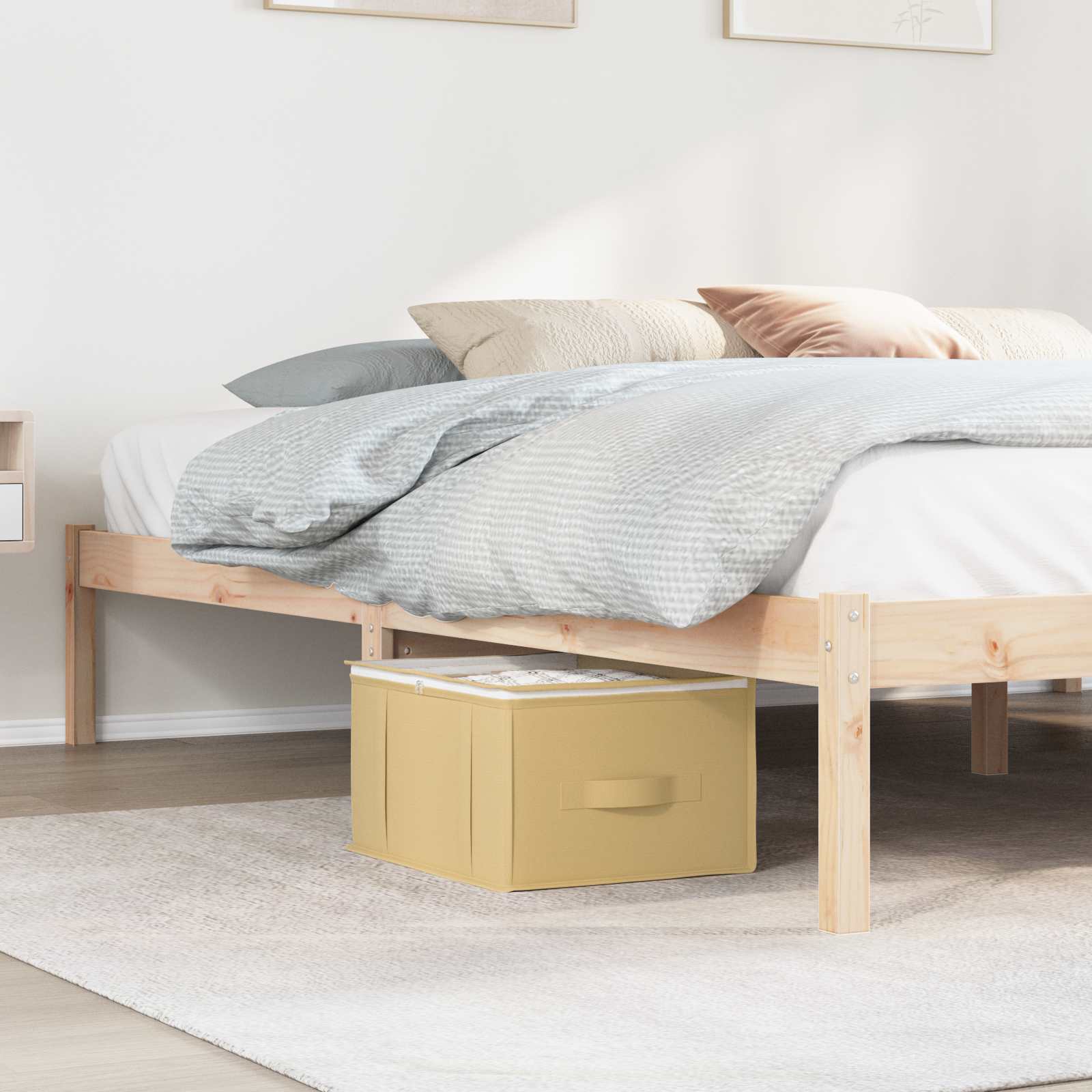 Aufbewahrungsbox mit transparentem Oberfenster Creme Vliesstoff