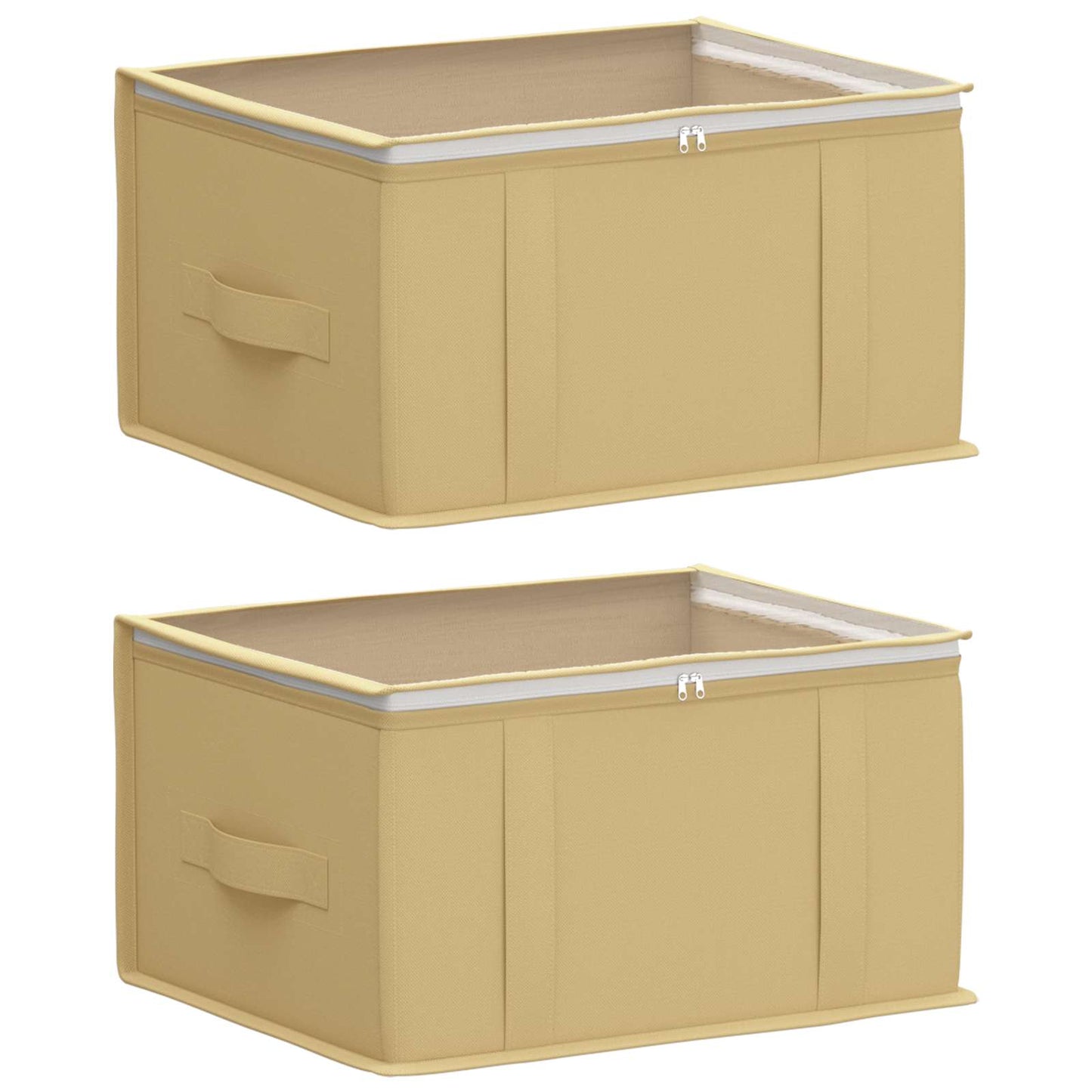 Aufbewahrungsbox mit transparentem Oberfenster Creme Vliesstoff