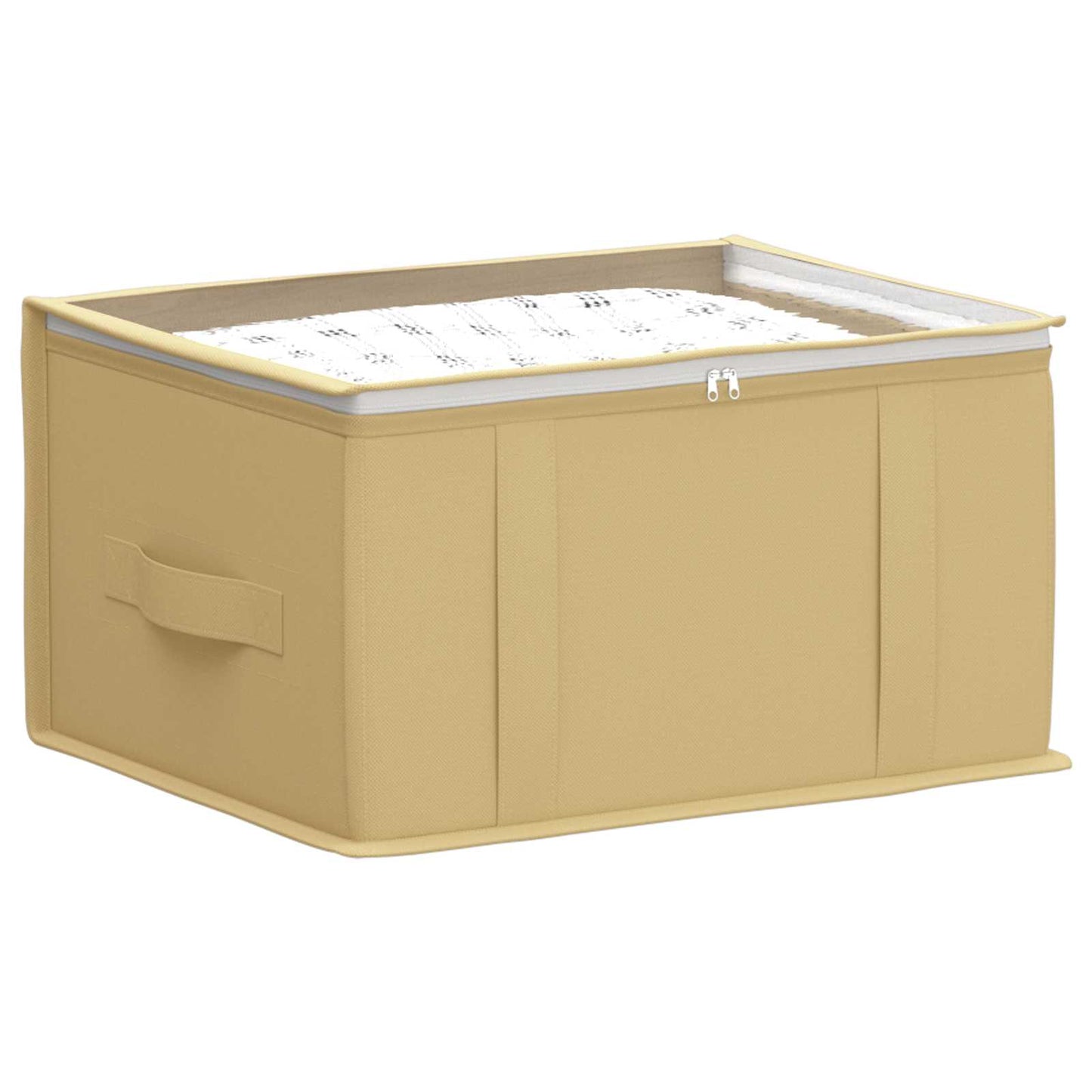 Aufbewahrungsbox mit transparentem Oberfenster Creme Vliesstoff