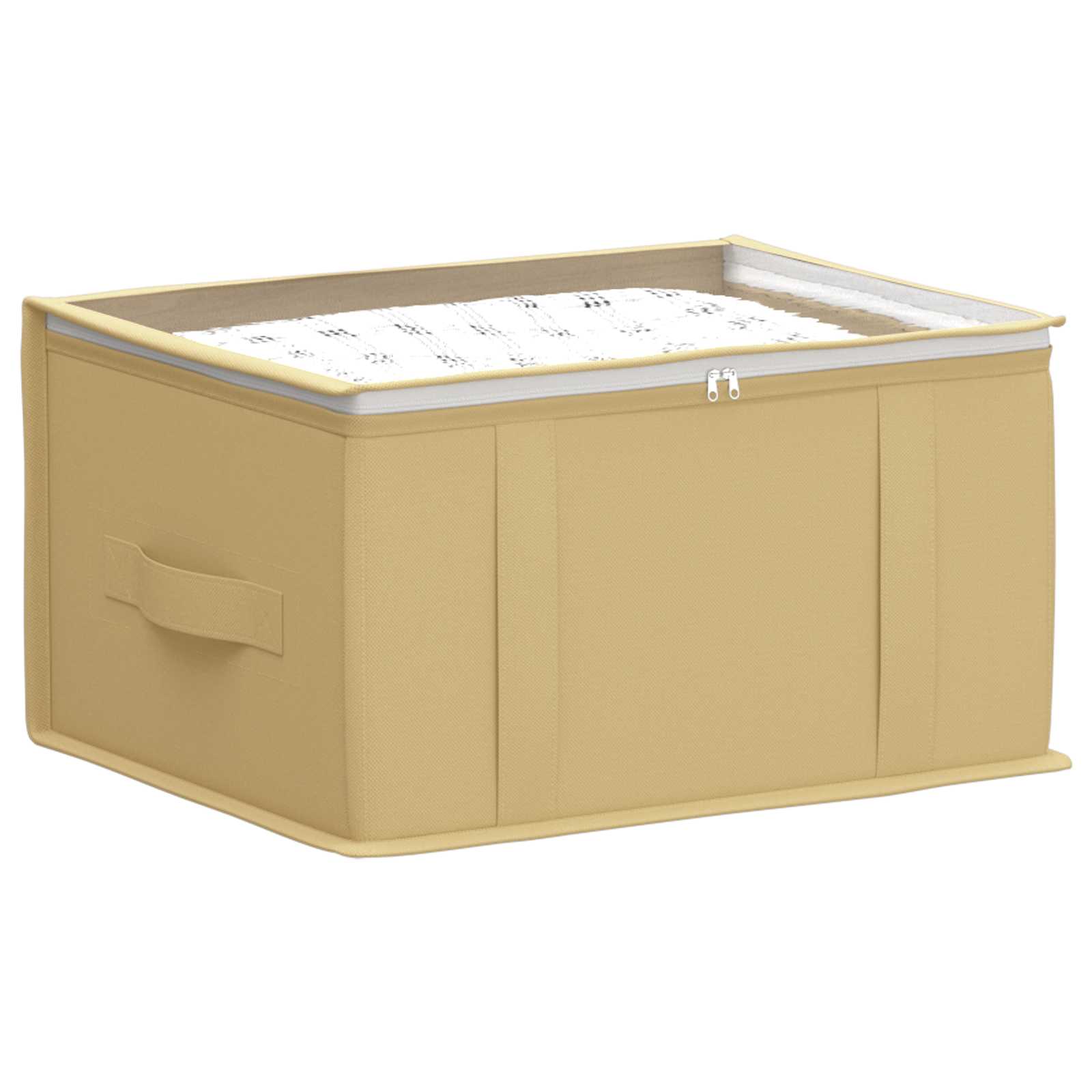 Aufbewahrungsbox mit transparentem Oberfenster Creme Vliesstoff