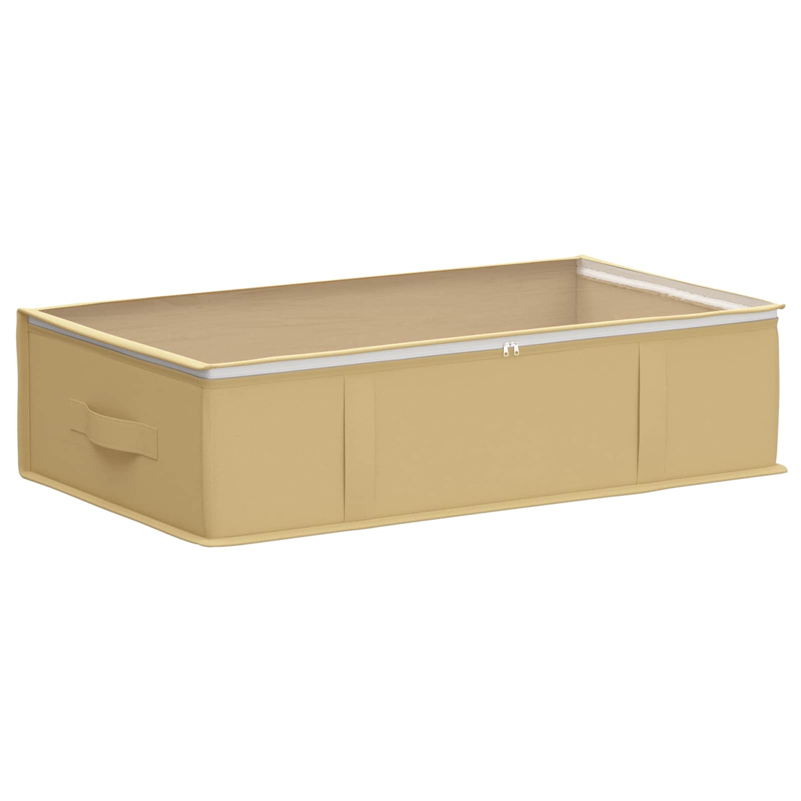 Aufbewahrungsbox mit transparentem Oberfenster Creme Vliesstoff
