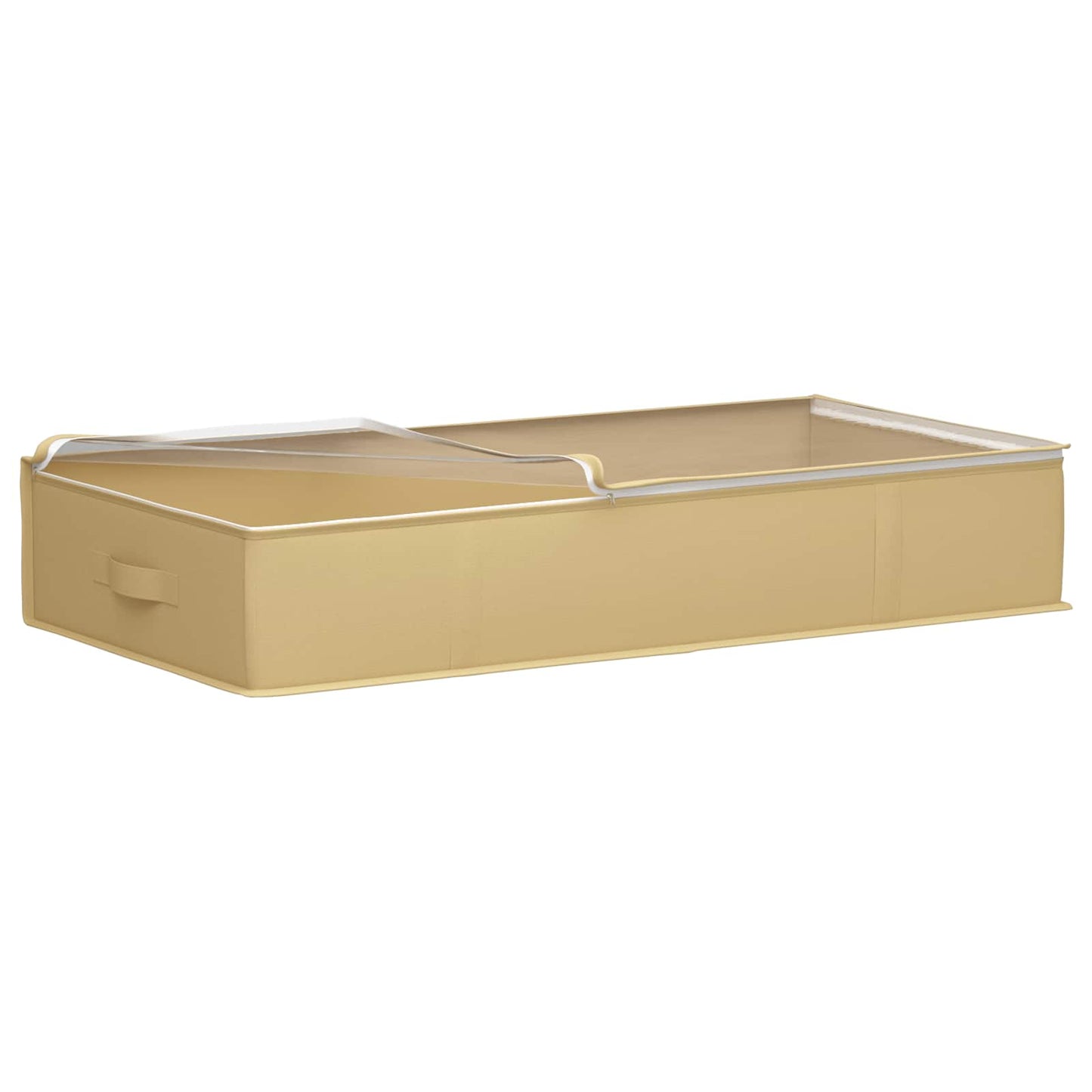 Aufbewahrungsbox mit transparentem Oberfenster Creme Vliesstoff