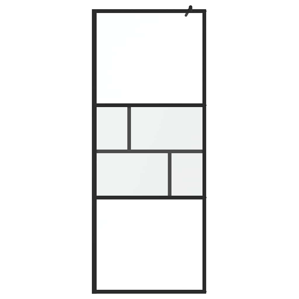 Walk-in Duschwand Schwarz 77 x 195 x 0,5 cm Glas und Aluminium