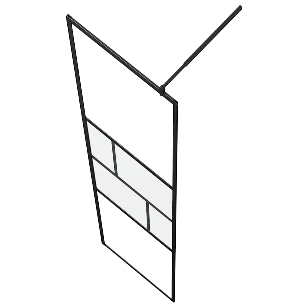 Walk-in Duschwand Schwarz 77 x 195 x 0,5 cm Glas und Aluminium
