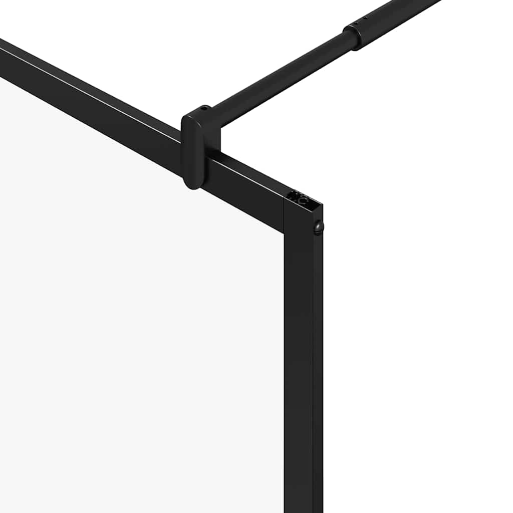 Walk-in Duschwand Schwarz 100 x 195 x 0,5 cm Glas und Aluminium