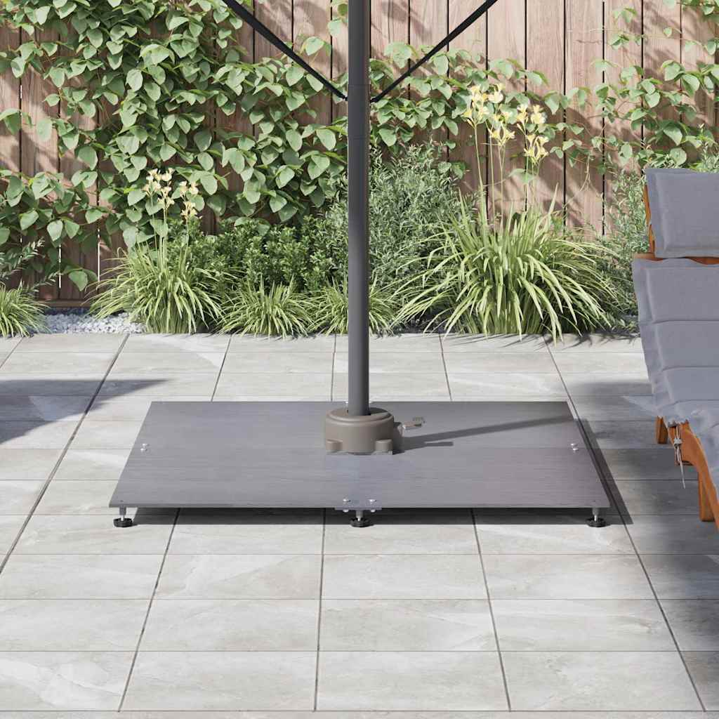 Sonnenschirmständer Dunkelgrau Holzlook 100 x 100 x 4 cm Stahl