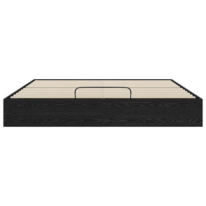 Ottoman Bettgestell Schwarz Eichen-Optik 180 x 200 cm