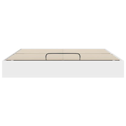 Ottoman Bettgestell Weiß 160 x 200 cm Holzwerkstoff