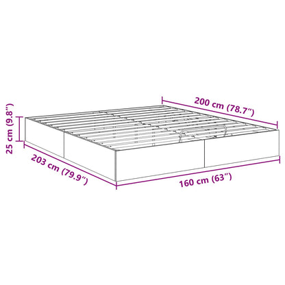 Ottoman Bettgestell Weiß 160 x 200 cm Holzwerkstoff