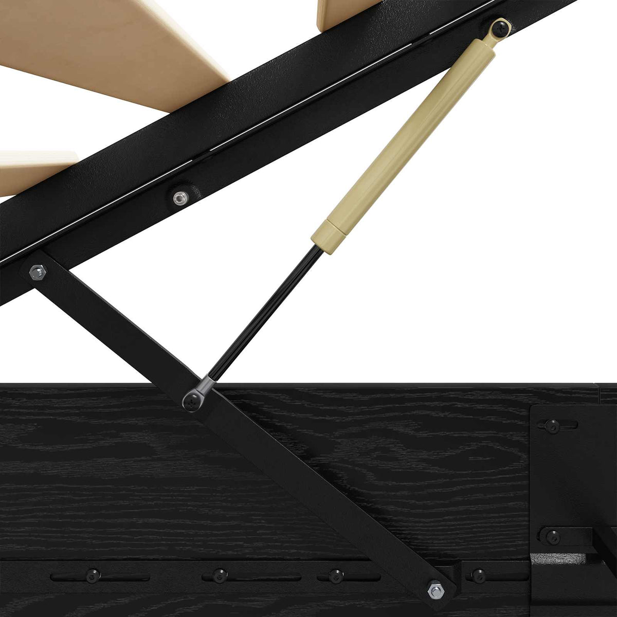 Ottoman Bettgestell Schwarz Eichen-Optik 160 x 200 cm