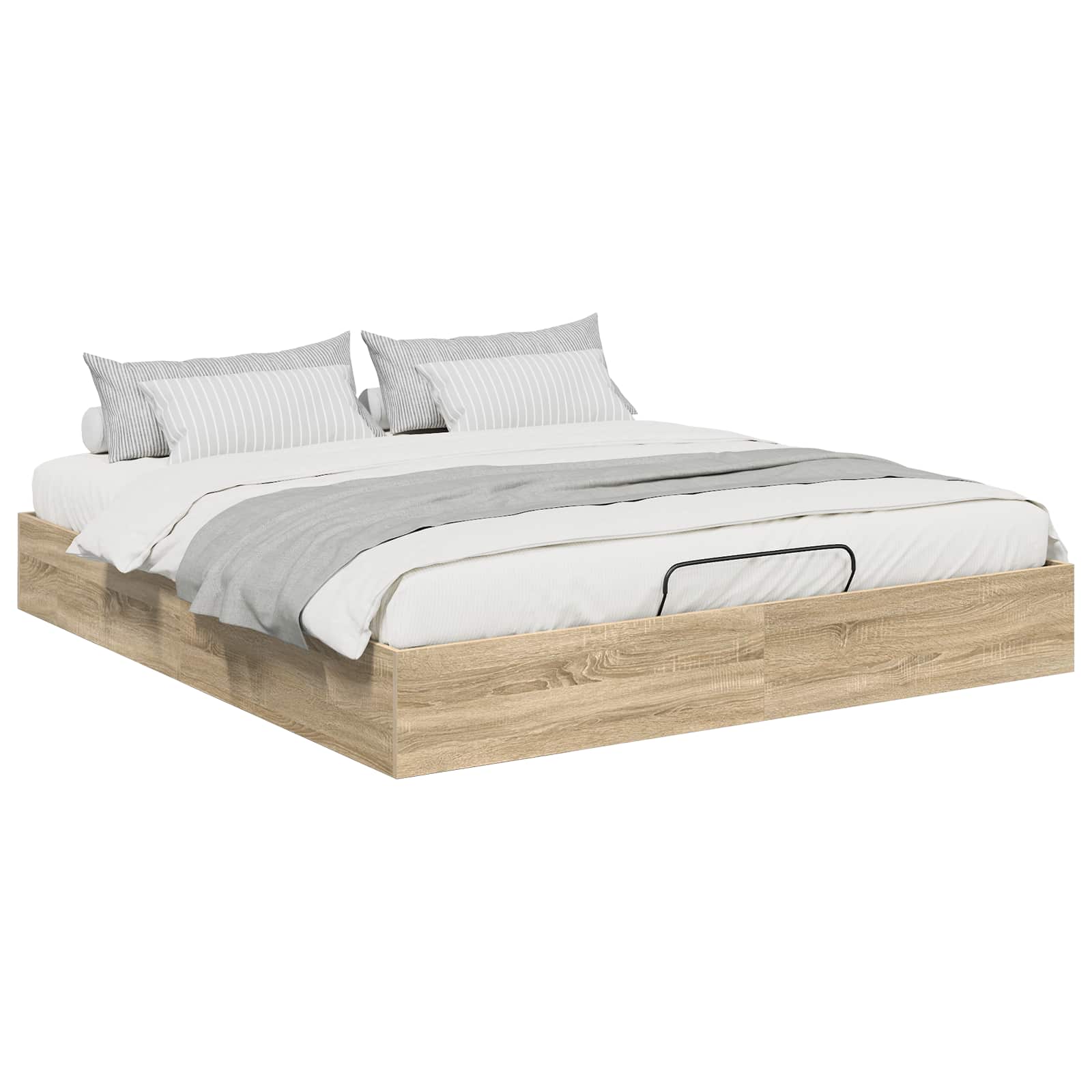 Ottoman Bettgestell mit Speicher Sonoma-Eiche 203 x 160 x 25 cm