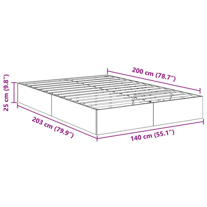 Ottoman Bettgestell Weiß 140 x 200 cm Holzwerkstoff