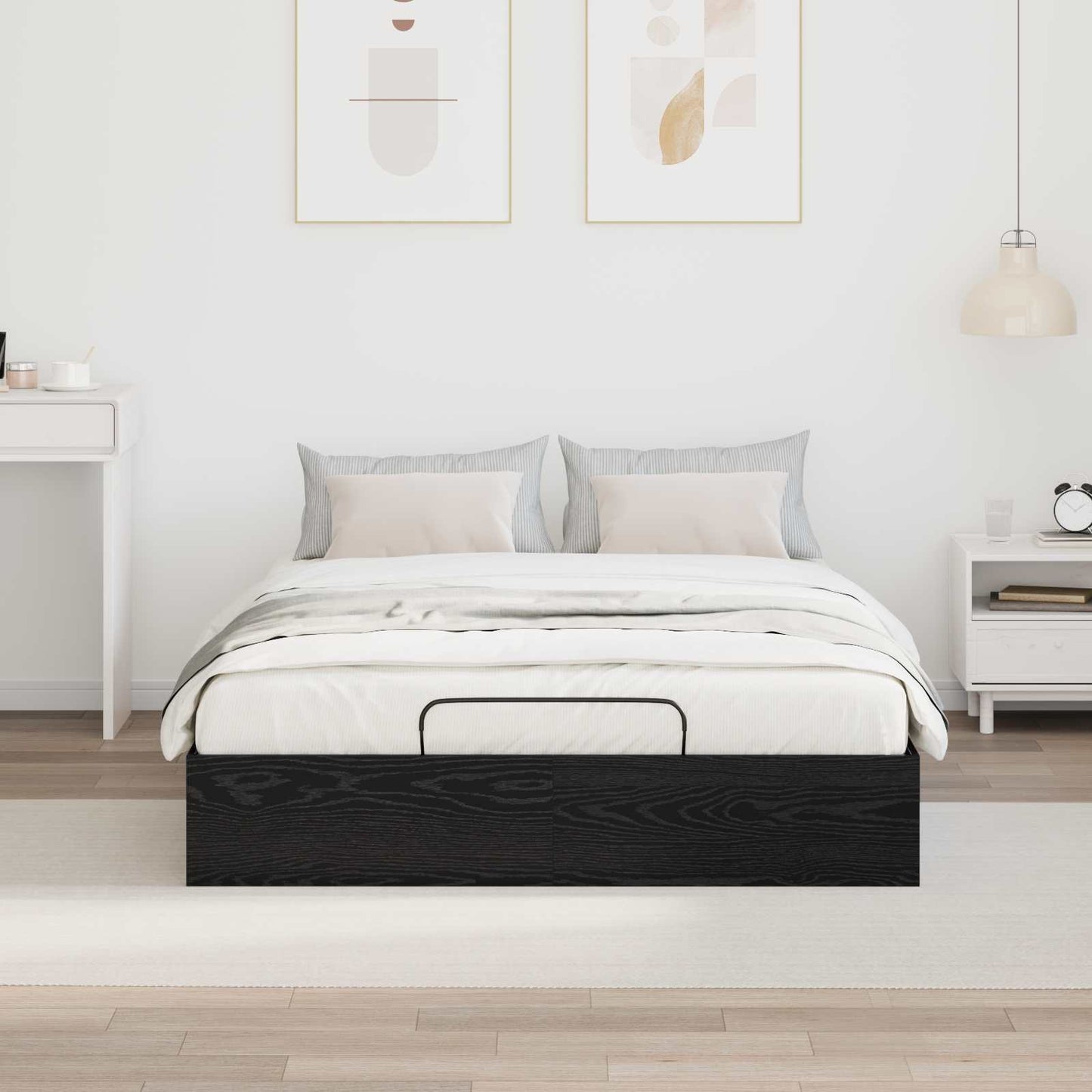 Ottoman Bettgestell Schwarze Eiche 203 x 140 x 25 cm