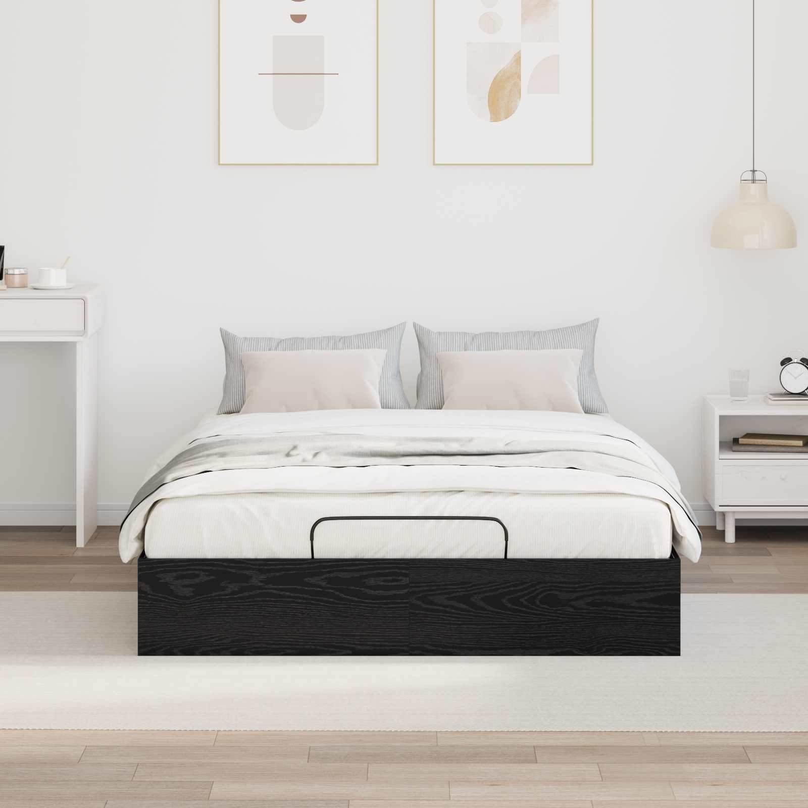 Ottoman Bettgestell Schwarze Eiche 203 x 140 x 25 cm