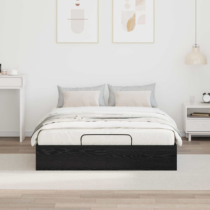 Ottoman Bettgestell Schwarz Eichen-Optik 140 x 200 cm