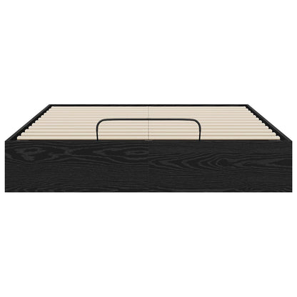 Ottoman Bettgestell Schwarz Eichen-Optik 140 x 200 cm