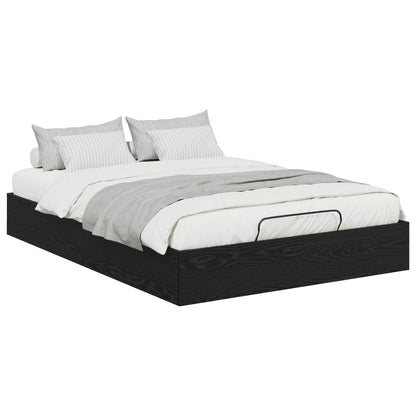 Ottoman Bettgestell Schwarz Eichen-Optik 140 x 200 cm