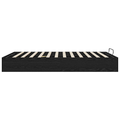 Ottoman Bettgestell Schwarz Eichen-Optik 140 x 200 cm