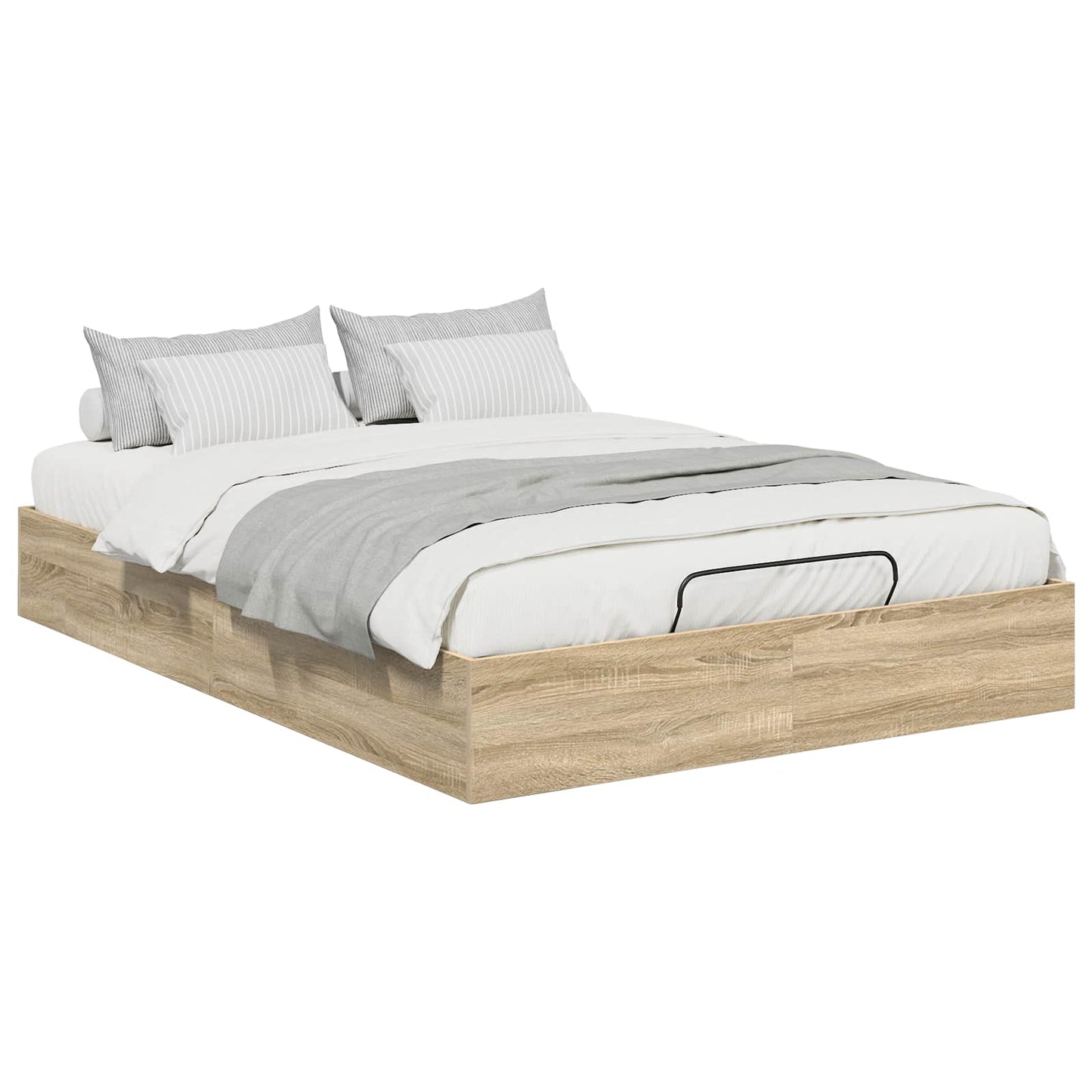 Ottoman Bettgestell mit Speicher Sonoma-Eiche 203 x 120 x 25 cm