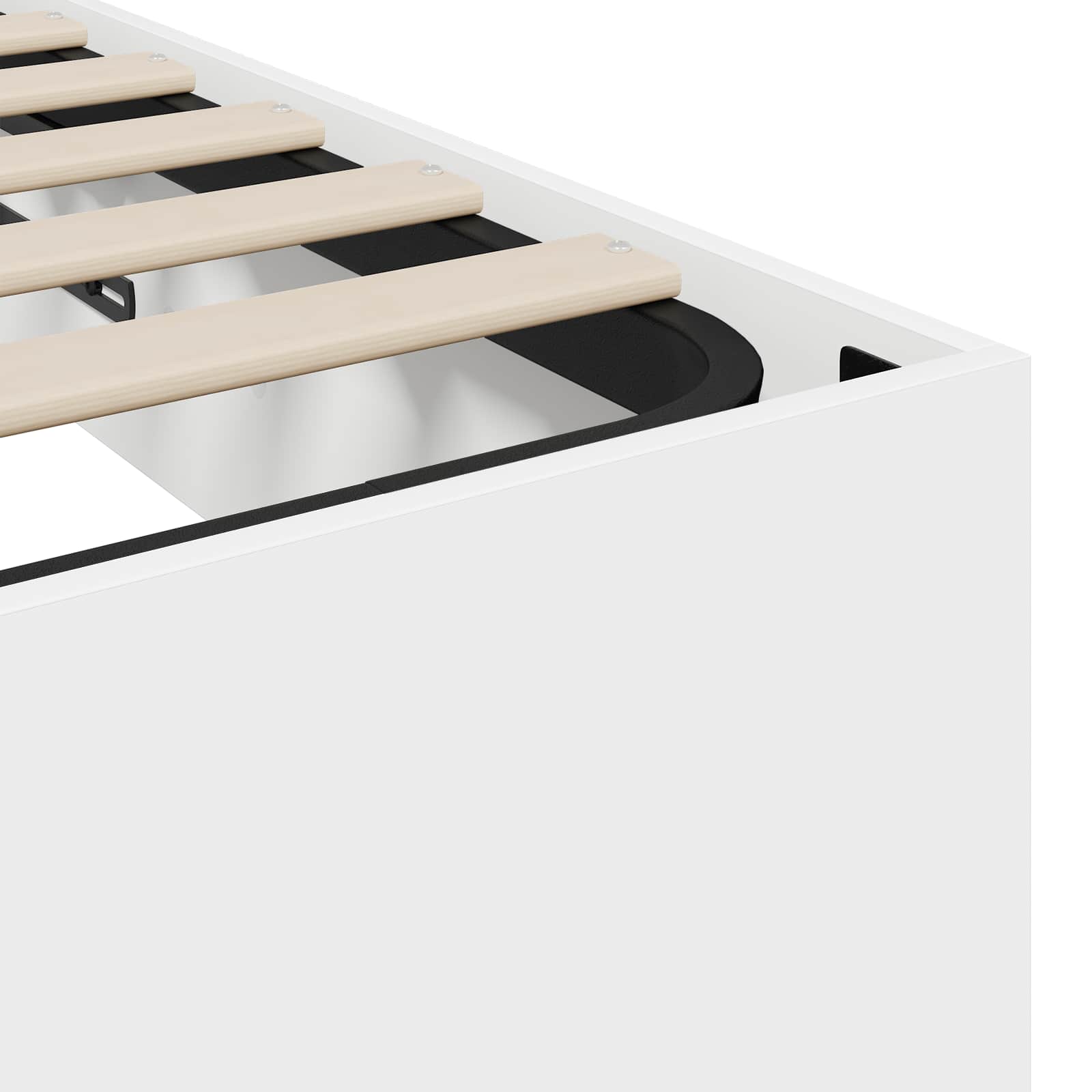 Ottoman Bettgestell Weiß 203 x 90 x 25 cm Holzwerkstoff