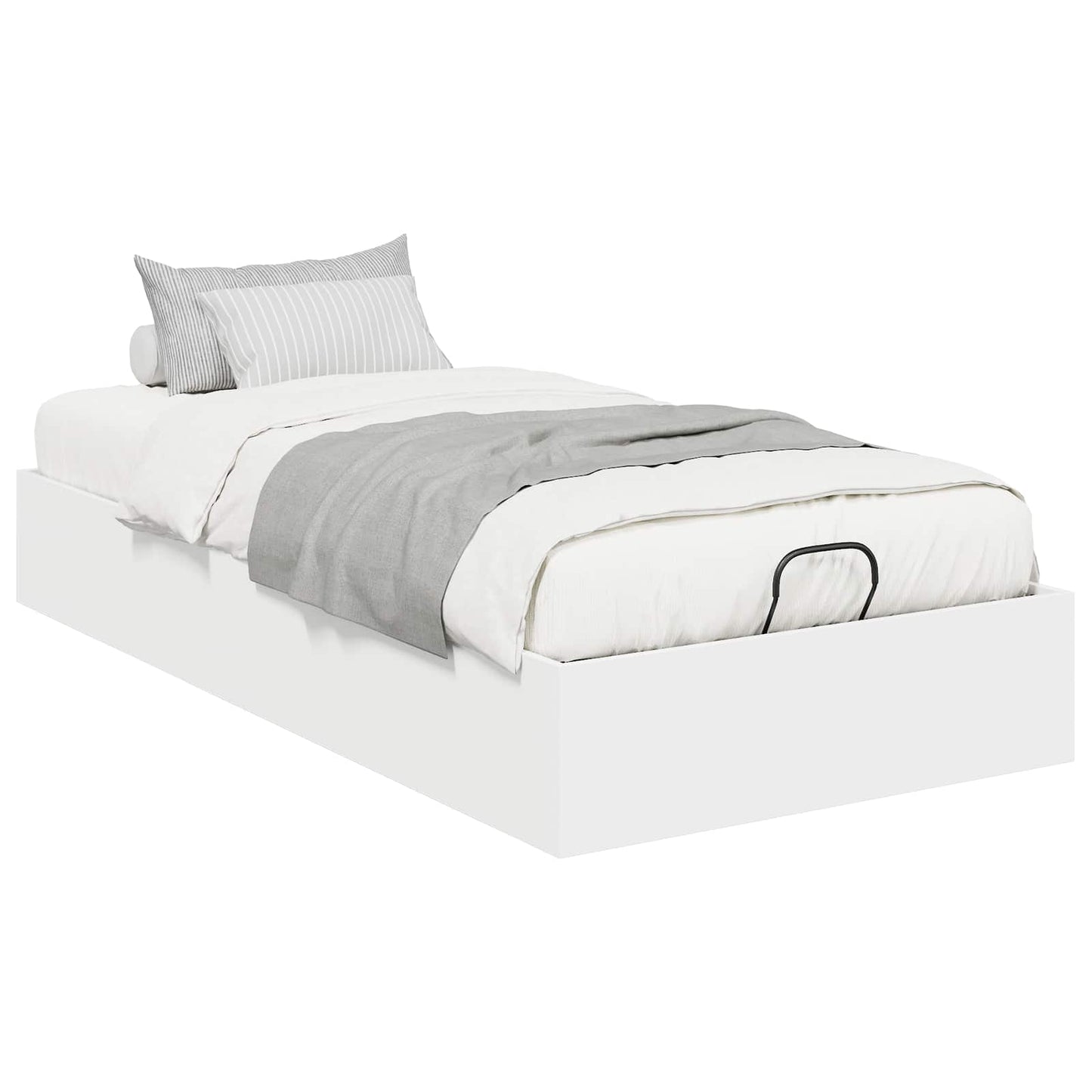 Ottoman Bettgestell Weiß 203 x 90 x 25 cm Holzwerkstoff