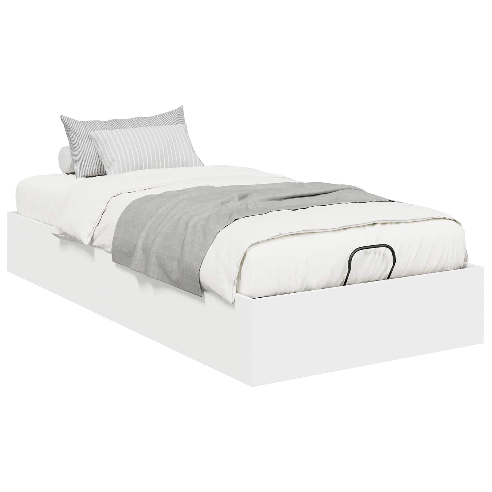 Ottoman Bettgestell Weiß 203 x 90 x 25 cm Holzwerkstoff