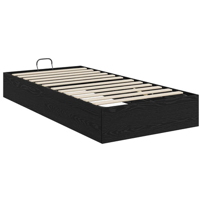 Ottoman Bettgestell Schwarz Eichen-Optik 90 x 200 cm