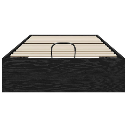 Ottoman Bettgestell Schwarz Eichen-Optik 90 x 200 cm