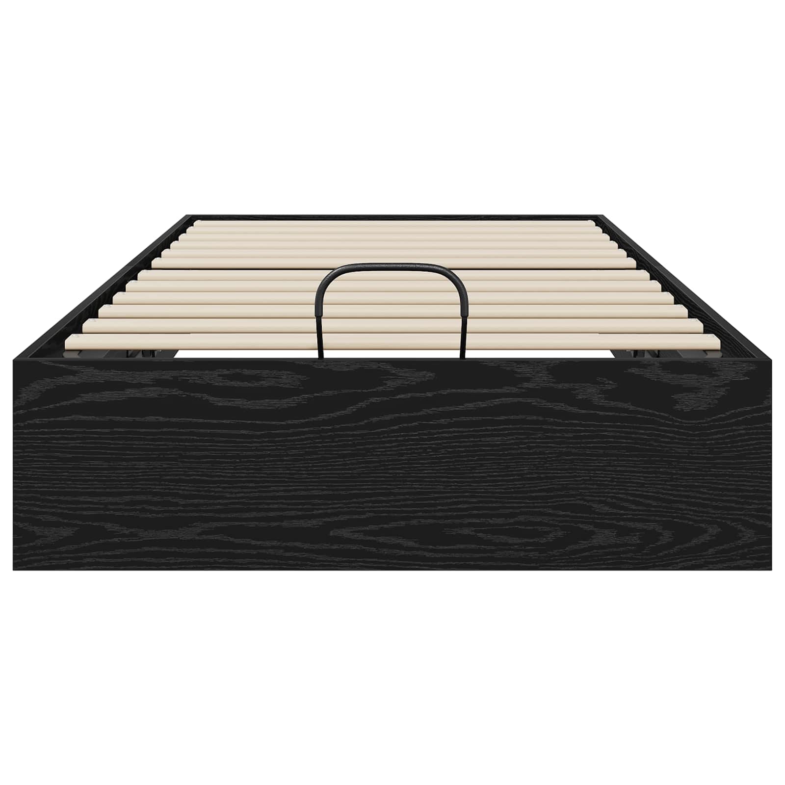 Ottoman Bettgestell Schwarz Eichen-Optik 203 x 90 x 25 cm