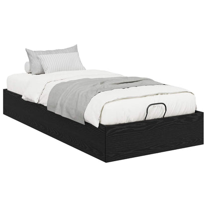 Ottoman Bettgestell Schwarz Eichen-Optik 90 x 200 cm