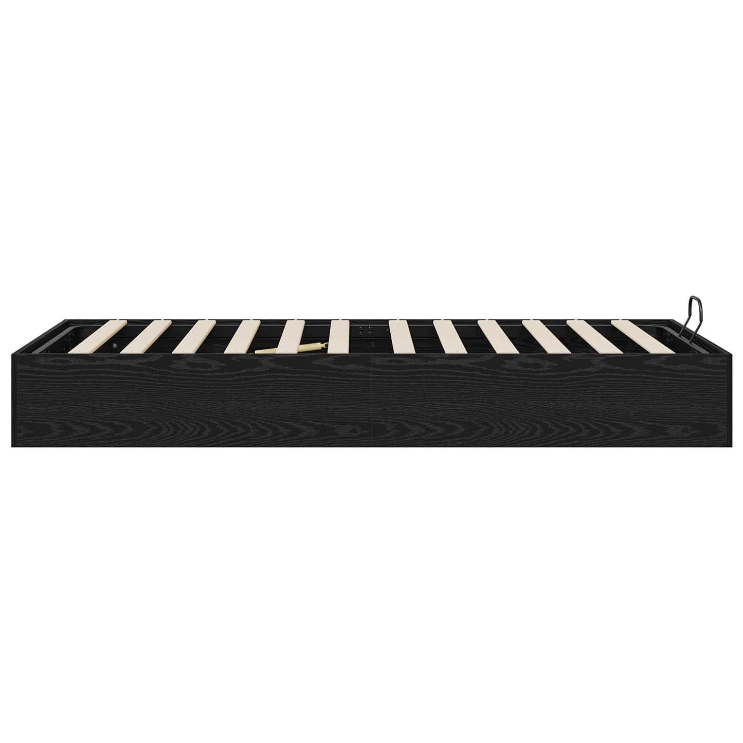 Ottoman Bettgestell Schwarz Eichen-Optik 203 x 90 x 25 cm