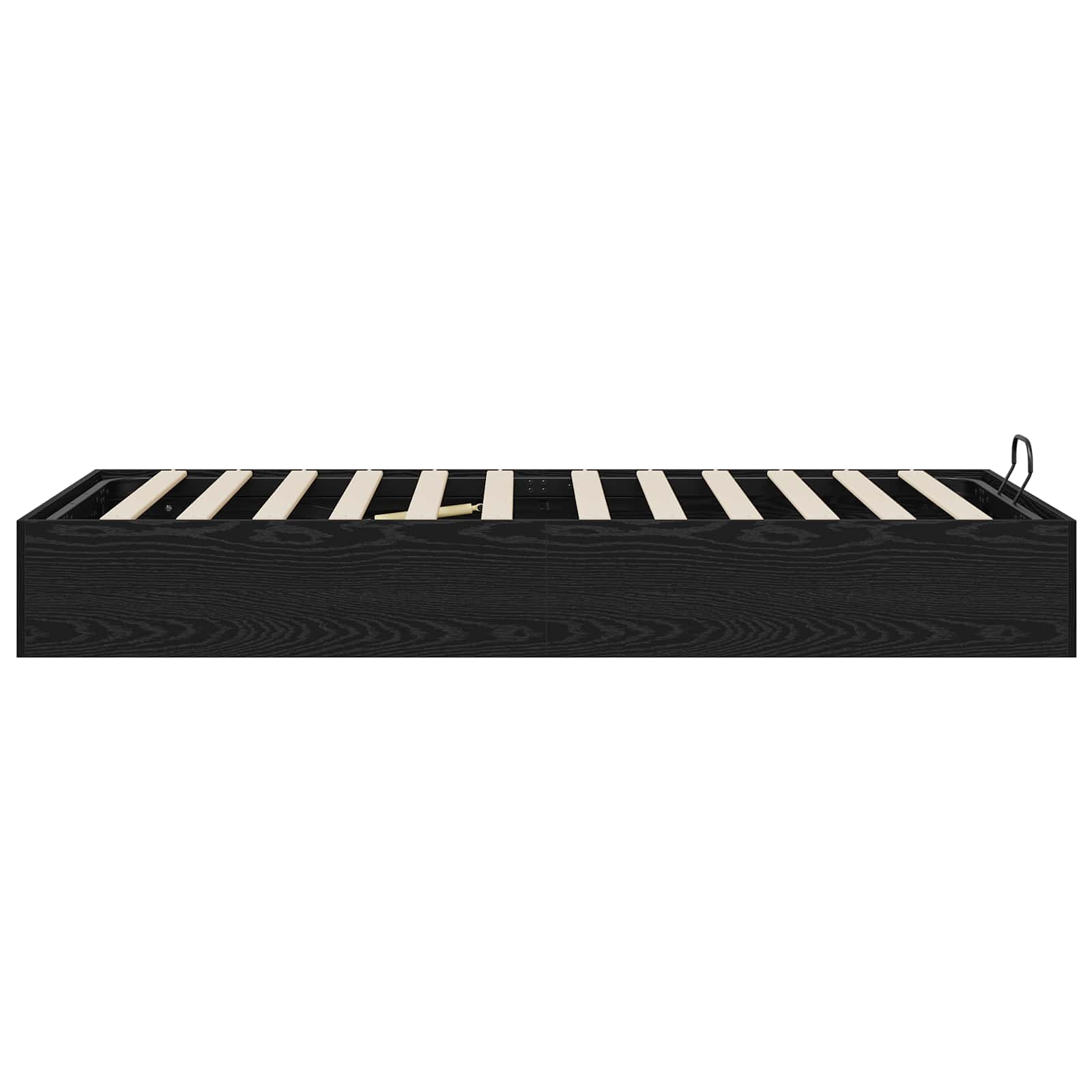 Ottoman Bettgestell Schwarz Eichen-Optik 203 x 90 x 25 cm