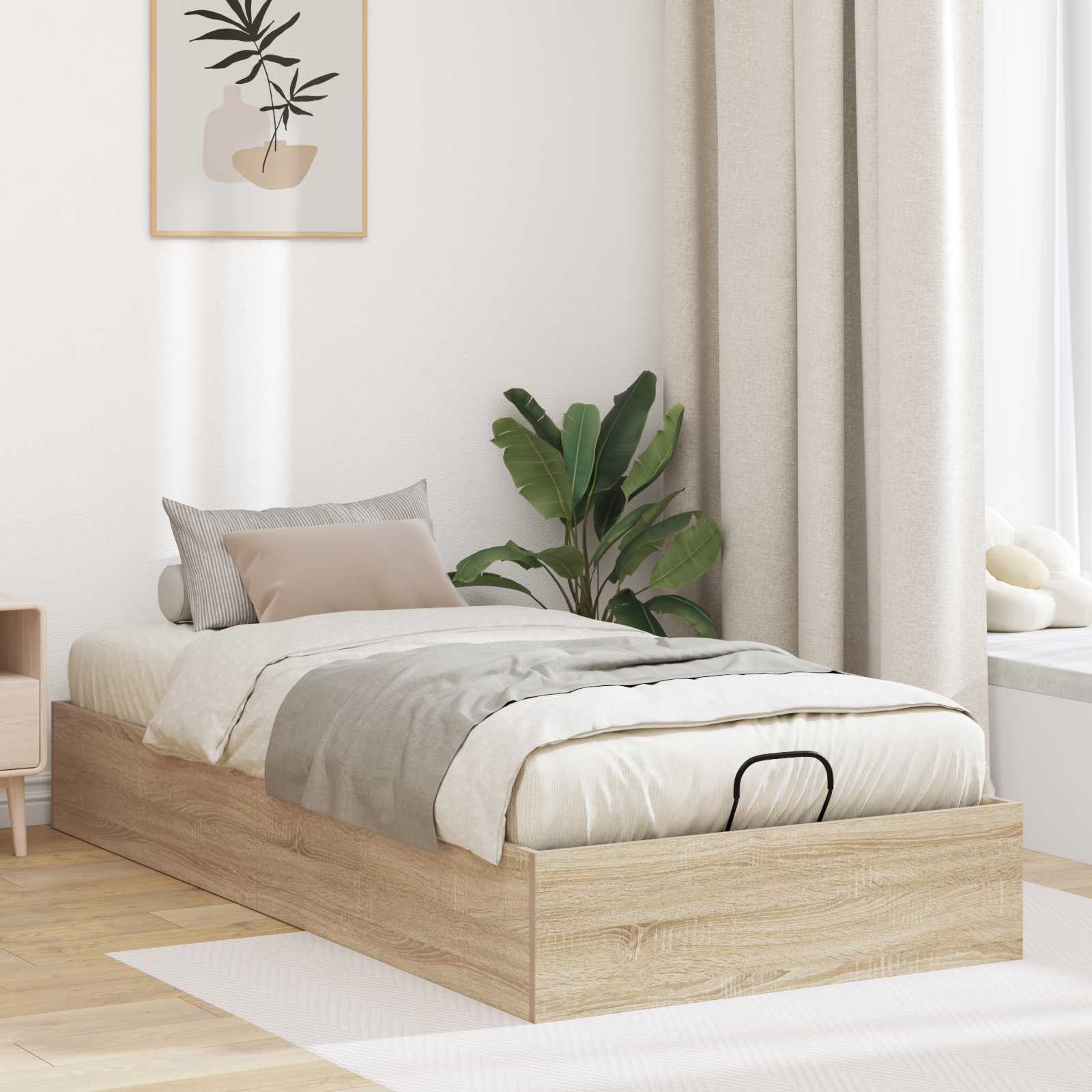 Ottoman Bettgestell Sonoma-Eiche 203 x 90 x 25 cm Holzwerkstoff